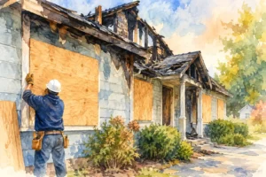 Emergency Board Up After Fire Protects Property